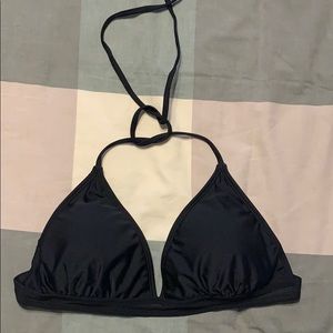 Small solid black bikini top.